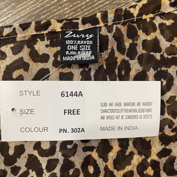 ZURY NWT OS Leopard Print Long Open Duster Kimono Cardigan Sheer Beach Cover Up - Picture 12 of 16